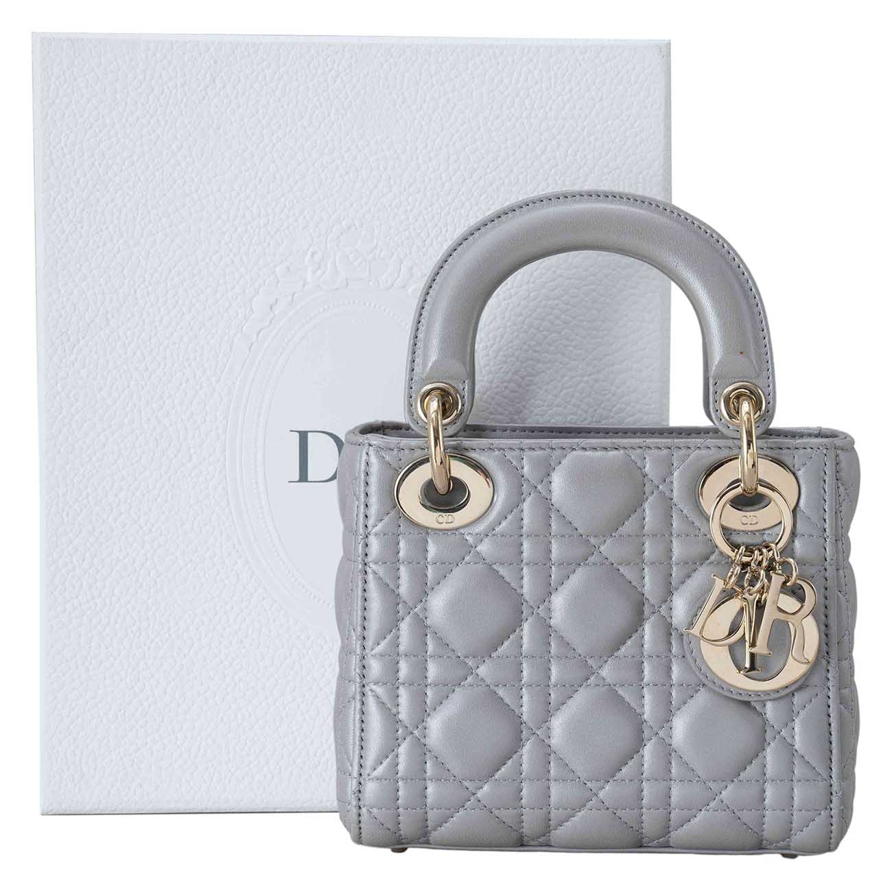 CHRISTIAN DIOR(USED)크리스찬디올 램스킨 레이디디올 미니